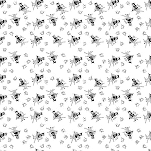 Press On Girl in White, Press On by J. Wecker Frisch for Riley Blake Designs, C15260-White, 1/2 Yard Increments Cut Continuously, New