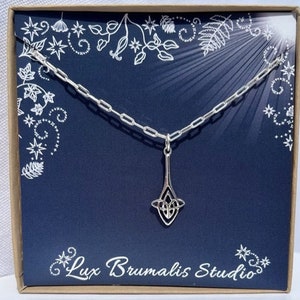 Celtic Knot on Dainty Paperclip Chain