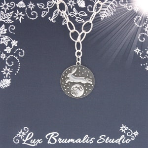 Rabbit Over the Moon Necklace