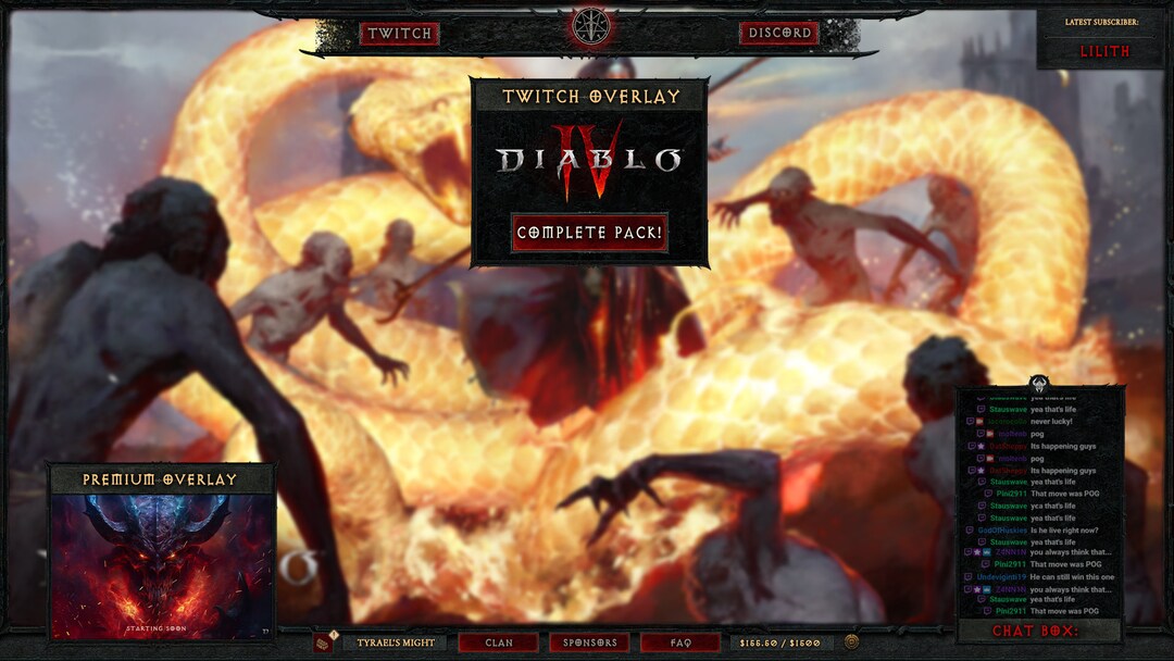 NEW!! Diablo 4 Twitch Stream Overlay! | Mega Pack | Overlay Stream Pack ...