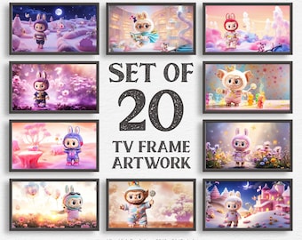 ¡Nuevo lanzamiento 2026! Conjunto de 20 personajes L4BUBU / Fondo de pantalla para marco de TV Samsung / TV LG / (3840 x 2160 px) Resolución 4K