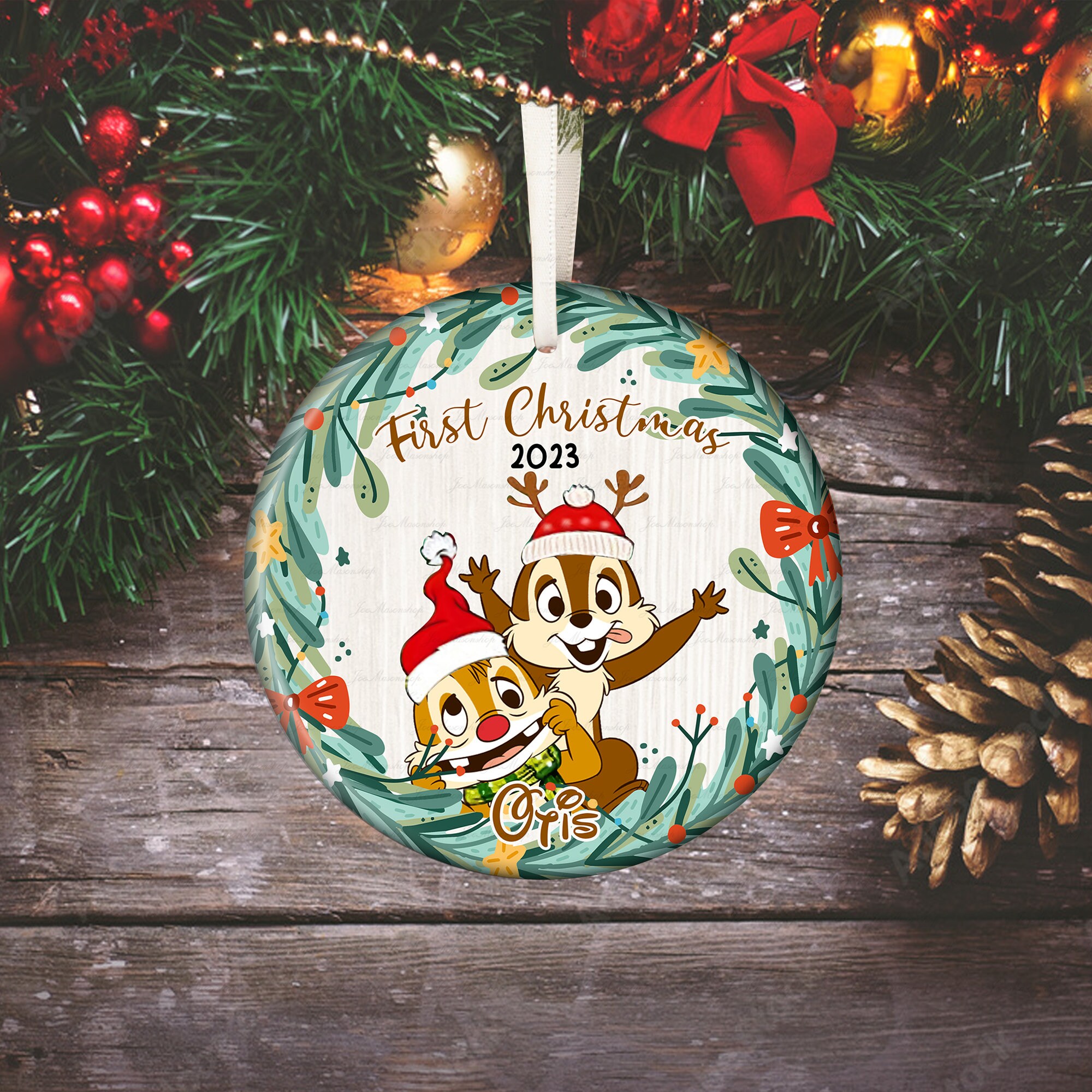Personalized Chip and Dale Ornament Disney Christmas Etsy