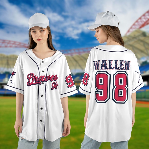 98 Braves Wallen Jersey Etsy