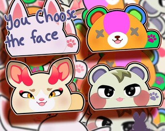 Animal Village Car Peekers Cute Videogame Stickers