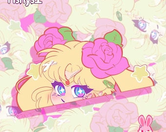 Girly Car Anime Car Sticker Sticker| Vinyl Decal for Car Window, Laptop, Anime Fan Gift, Kawaii Magical Girl Car Water bottle Accessory