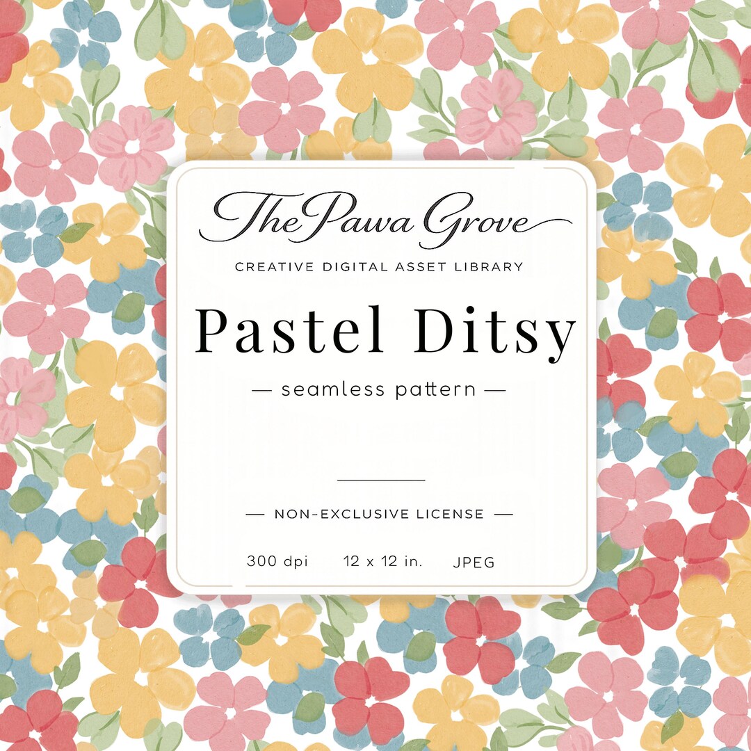 Pastel Ditsy Floral Pattern JPEG, Seamless Nursery Digital Paper ...