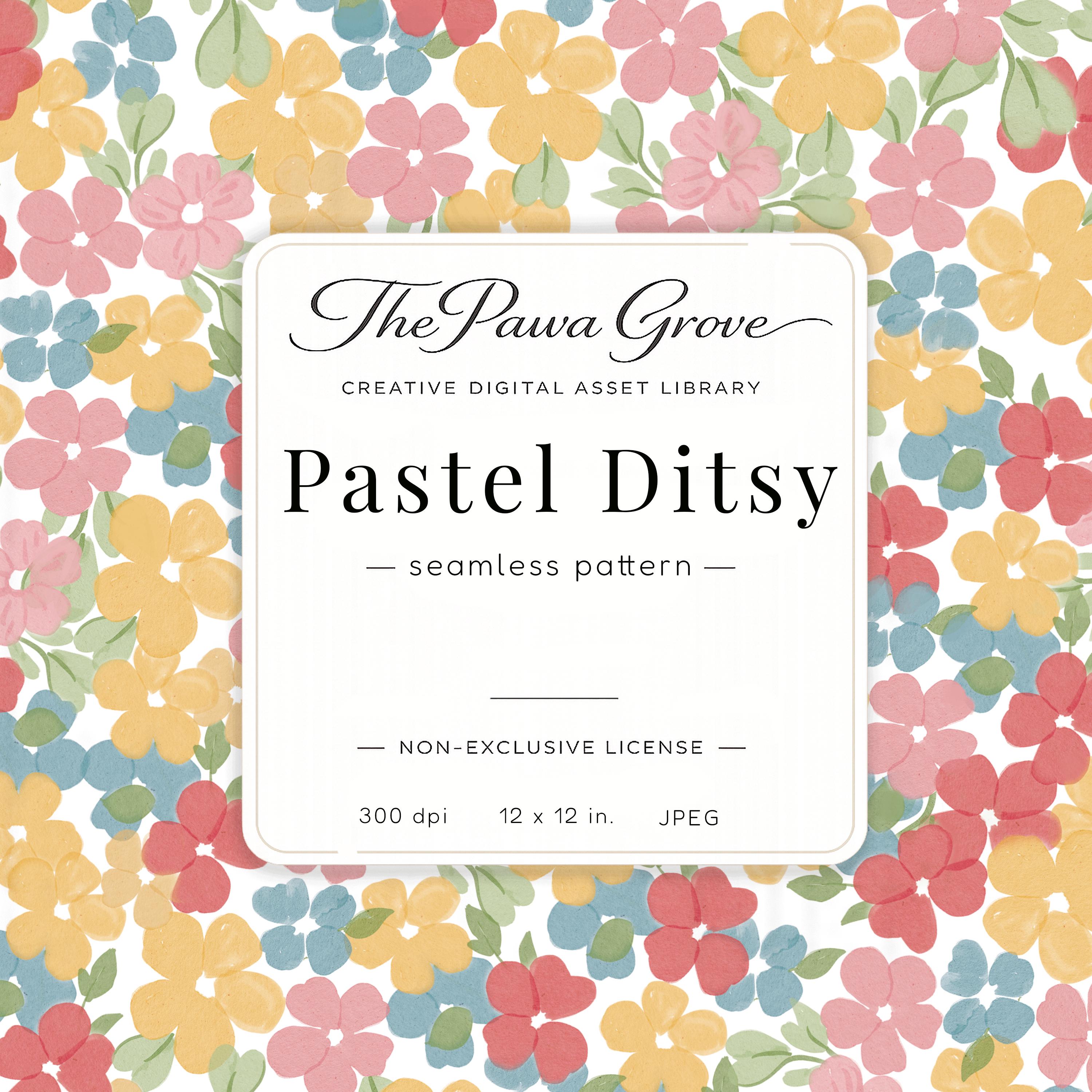 Pastel Ditsy Floral Pattern JPEG, Seamless Nursery Digital Paper ...