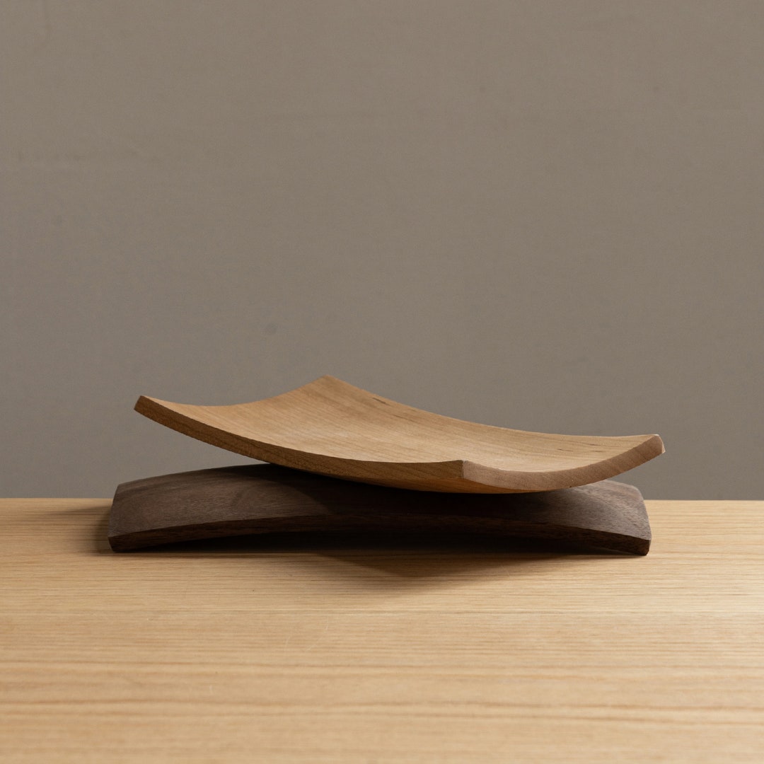 Minimalist Black Walnut Dessert Plates / Nordic Style Cherry Etsy