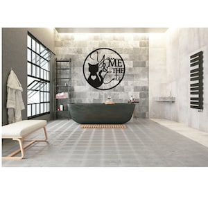 You And Me Plus Cats Sign, Metal Wall Art