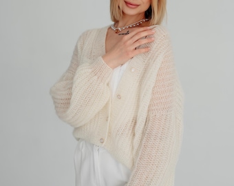 Handmade Mohair Wedding Cardigan: Bridal Cover-Up