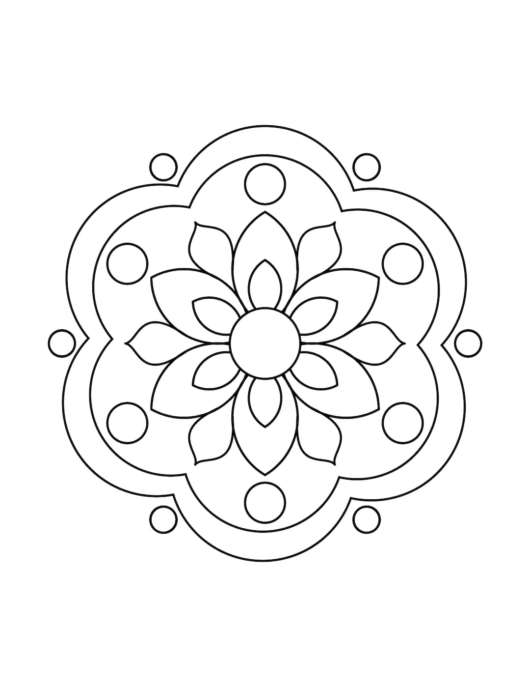 20 Mandala for KIDS, Coloring Pages Pdf, Digital Download - Etsy