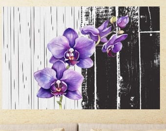 Orchid Art Canvas, Black White Floral Wall Decor, Nature Botanical Print