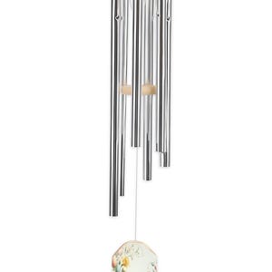 Floral Wind Chime: Boho Garden Decor, Aluminum Tubes
