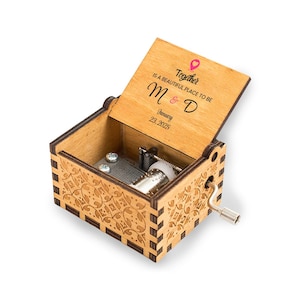 Wedding Personalized Wooden Music Box: Engraved &quot;You Are My Sunshine&quot; Keepsake