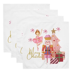Nutcracker Cloth Napkins: Christmas Holiday Table Decor, Set of 4