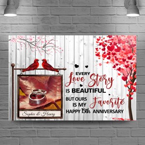 Personalized Canvas Wall Art for Couples - Romantic Anniversary Gift - Custom Name & Date Print - Wedding, Valentine&#39;s or Engagement Decor