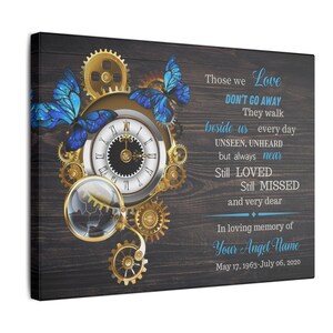 Personalized Memorial Canvas Wall Art: Remembrance Quote for Loved Ones, Sympathy Gift & Home Decor