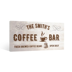 Placa de lona personalizada para cafeteria: decoração personalizada para cozinha estilo fazenda