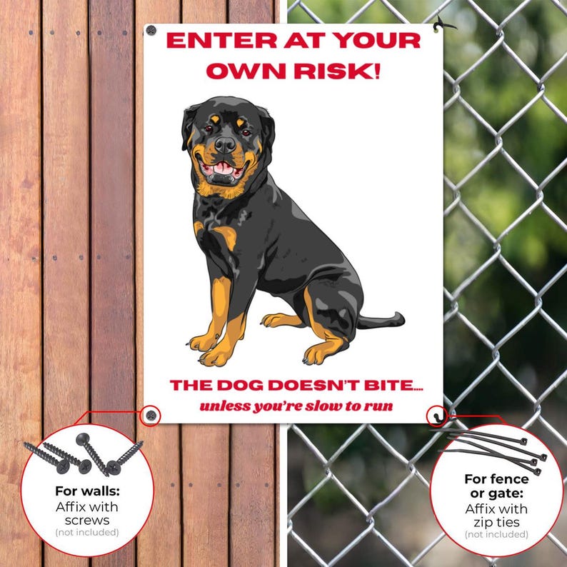 Starting Soon Rottweiler Sign Funny Rottweiler Warning Sign | Aluminum Dog Yard Decor, Outdoor Pet ...