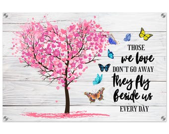 Memorial Acrylic Wall Art – Butterfly Remembrance Decor, Sympathy Gift, In Loving Memory