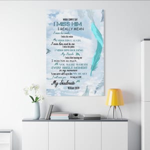 Canvas Print Memorial Wall Art Loss Remembrance Home Decor Sympathy Gift, Bereavement Tribute Sign Grief Quote Picture