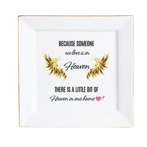 Ceramic Square Plates, Memorial Plates, Touch of Heaven Decor, Commemorative Homeware, Loved Ones Gift
