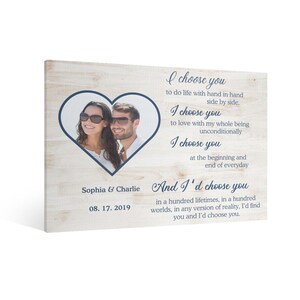Personalized &quot;I Choose You&quot; Canvas: Romantic Couple Photo Wall Art