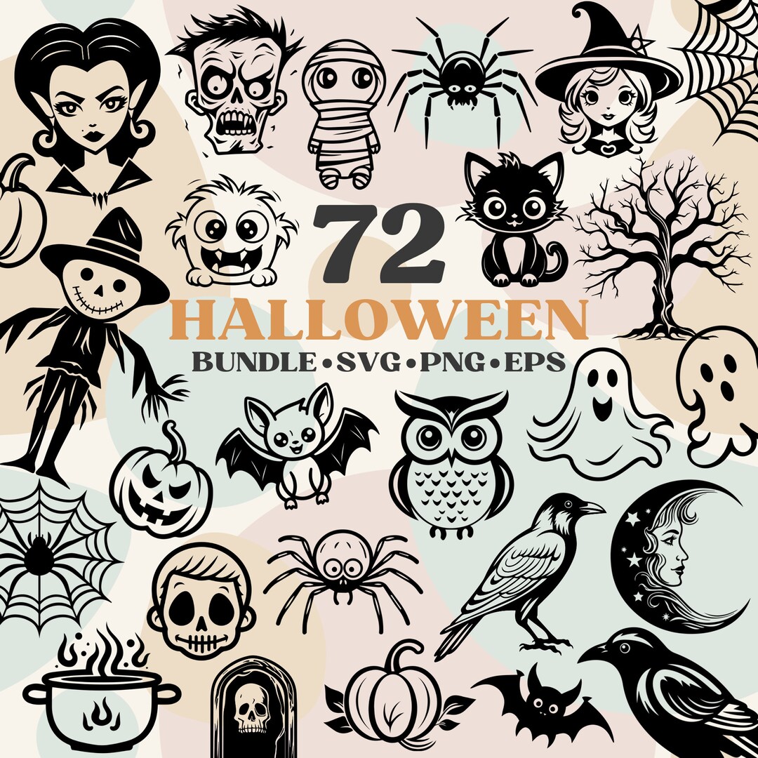 Halloween SVG Bundle Set Of 72 Cut Files For Cricut Halloween 