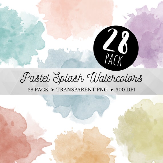 Watercolor Splashes Clipart, Paint Splatter, Pastel Aquarelle Spritzer, Aquarelle Clipart, Pastel Watercolor Clipart, Watercolor PNG