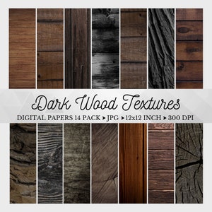Dark Wood Digital Paper, Dark Wood Backgrounds, Dark Wood Textures, Wood Panels, Rustic Wood Digital Background, Brown Wood