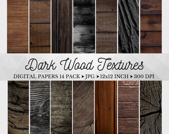 Dark Wood Digital Paper, Dark Wood Backgrounds, Dark Wood Textures, Wood Panels, Rustic Wood Digital Background, Brown Wood