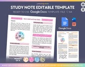 Editable Study Notes Template for Students | Ready-to-Use Google Docs Template | Downloadable Template for School, College, University