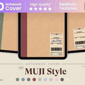 10 MUJI STYLE Notebook Cover • Portrait • Light • Aesthetic Notebook Cover • Minimalistic Notebook Cover • GoodNotes & Notability