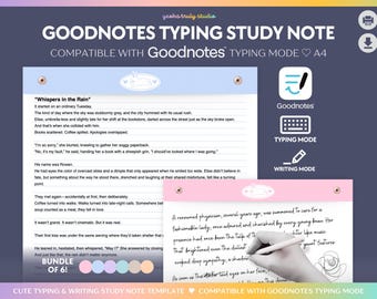 Goodnotes Typing Template: A4 Pastell Lernnotizen (Digitaler Download)