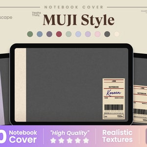 10 MUJI STYLE Notebook Cover • Landscape • Dark • Aesthetic Notebook Cover • Minimalistic Notebook Cover • GoodNotes & Notability