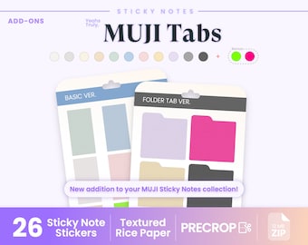 26 MUJI Tab Sticky Note Sticker: Reispapier (Precrop PNG)