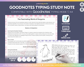Goodnotes Typing Lernnotizen Vorlage: A4 (herunterladbar)