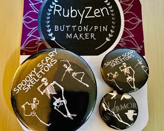 ¡Espeluznante paquete de botones de esqueleto aterrador!