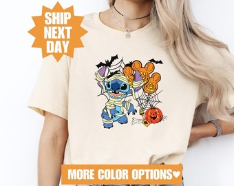 Disney Stitch Horror Halloween T-Shirt, Disney Matching T-Shirts, Disney World Disneyland Halloween T-Shirt, Disneyland Halloween T-Shirt