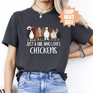 Chicken Lover Girl, Chicken Lover Shirt, Animal Shirt, Animal Lover, Shirt For Women, Chicken T-Shirt, Just A Girl Who Loves Chickens Shirt