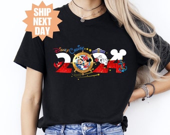 Maglietta Capitan Topolino, maglietta abbinata Disney Cruise, maglietta Disney Cruise Family Vacation 2024, maglietta Disney Cruise Topolino e Minnie