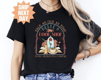 Chemise beau's Book Cafe, cadeau pour amoureux des livres, conte aussi vieux que le temps, librairie de la princesse Belle, Disney Belle princesse, cadeau bibliothécaire pour amateur de livres