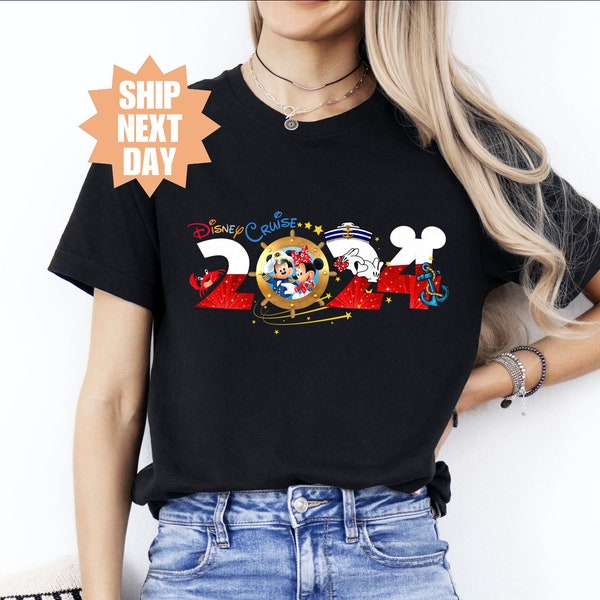 Captain Mickey Mouse T-Shirt, Matching Disney Cruise Shirt, Disney Cruise Family Vacation 2024 Shirt, Mickey and Minnie Disney Cruise Shirt