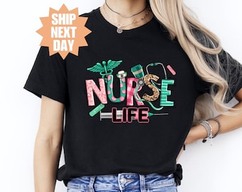 Shirt gediplomeerde verpleegkundige, shirt verpleegkundige leven, shirt verpleegkundige student, shirt verpleegkundige student, schattig shirt verpleegkundige leven, cadeau nieuwe verpleegkundige, waardering verpleegkundige, cadeau schoolverpleegkundige