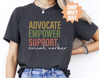Camiseta de trabajador social, camiseta de trabajador social de Advocate Empower Support, mes del trabajo social, camiseta In My Social Worker Era, suéter de trabajador social