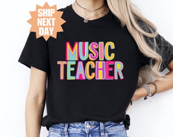 Maglietta carina per insegnante di musica, regalo per insegnante di musica, regali per insegnanti, maglietta per educatori musicali, idee regalo per insegnanti di musica, maglietta con note musicali, musicista