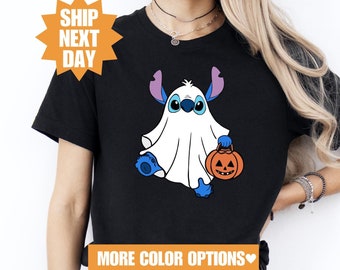 Disney Stitch Horror Halloween Shirt, Disney Stitch Halloween Shirt, Lilo & Stitch Halloween T-Shirt, Stitch Boo Ghost Halloween T-Shirt