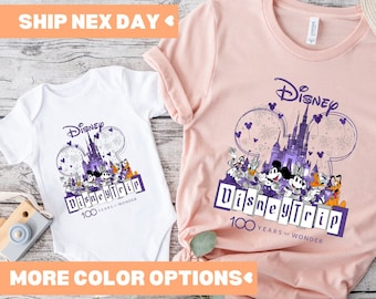 Chemise Disneyland Trip 2023, chemise 100e anniversaire Disney, chemise Disney 100 ans de merveilles, t-shirt Mickey et ses amis, Disneyland Celebration