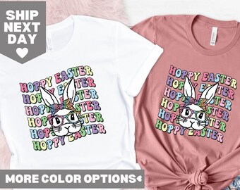 Hoppy Easter Shirt, Bunny With Glasses Shirt, Matching Easter Shirt, Happy Easter, Cute Easter Shirt, Easter Day Shirt, Easter Bunny Shirt