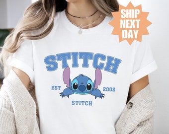 T-shirt Lilo And Stitch, T-shirt Stitch Est 2002, jolie chemise Stitch, joli T-shirt Lilo and Stitch, T-shirts Disney World, T-shirt Disneyland